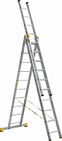 Лестница трехсекционная 3х8 ступеней профессиональная Алюмет  P3 9308